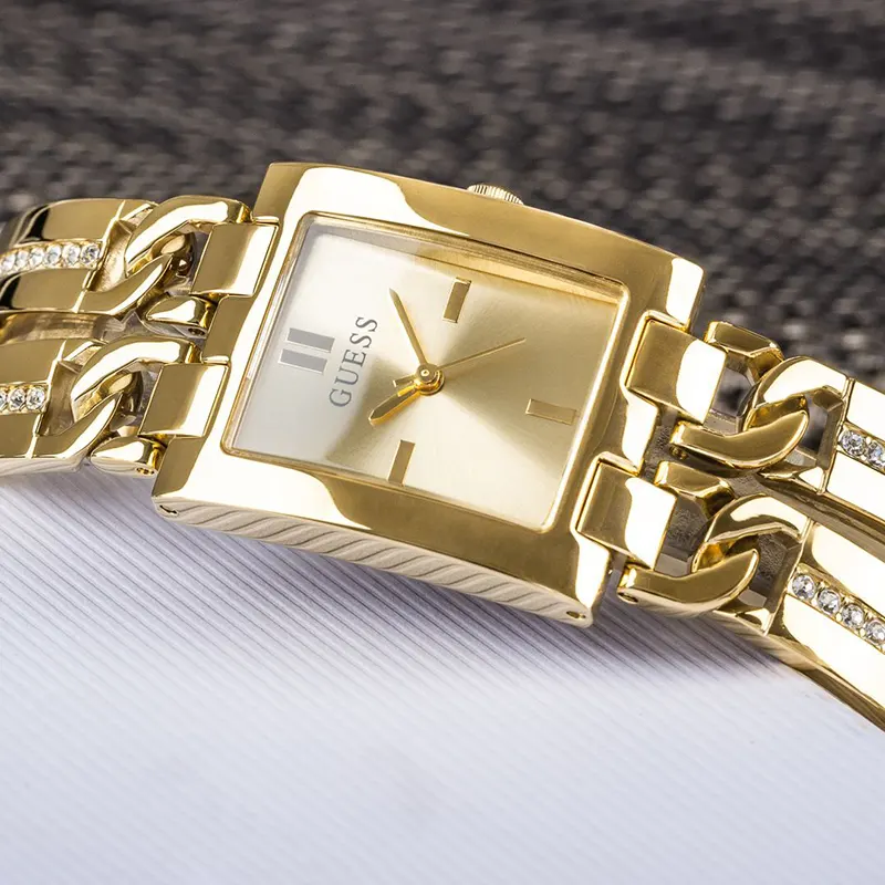 Guess Mod Champagne Dial Goldish Ladies Watch- GW0668L2